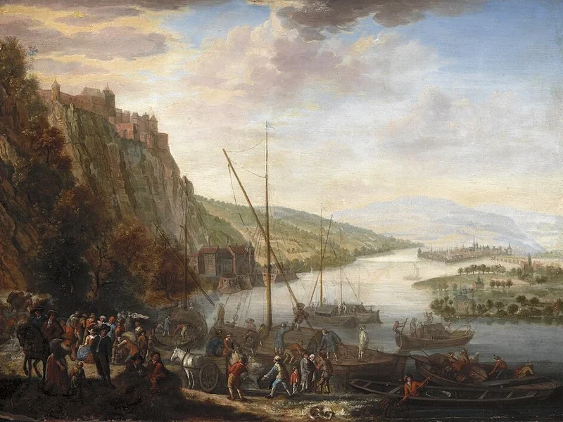 1649-Barent van Kalraet - Un paesaggio fluviale